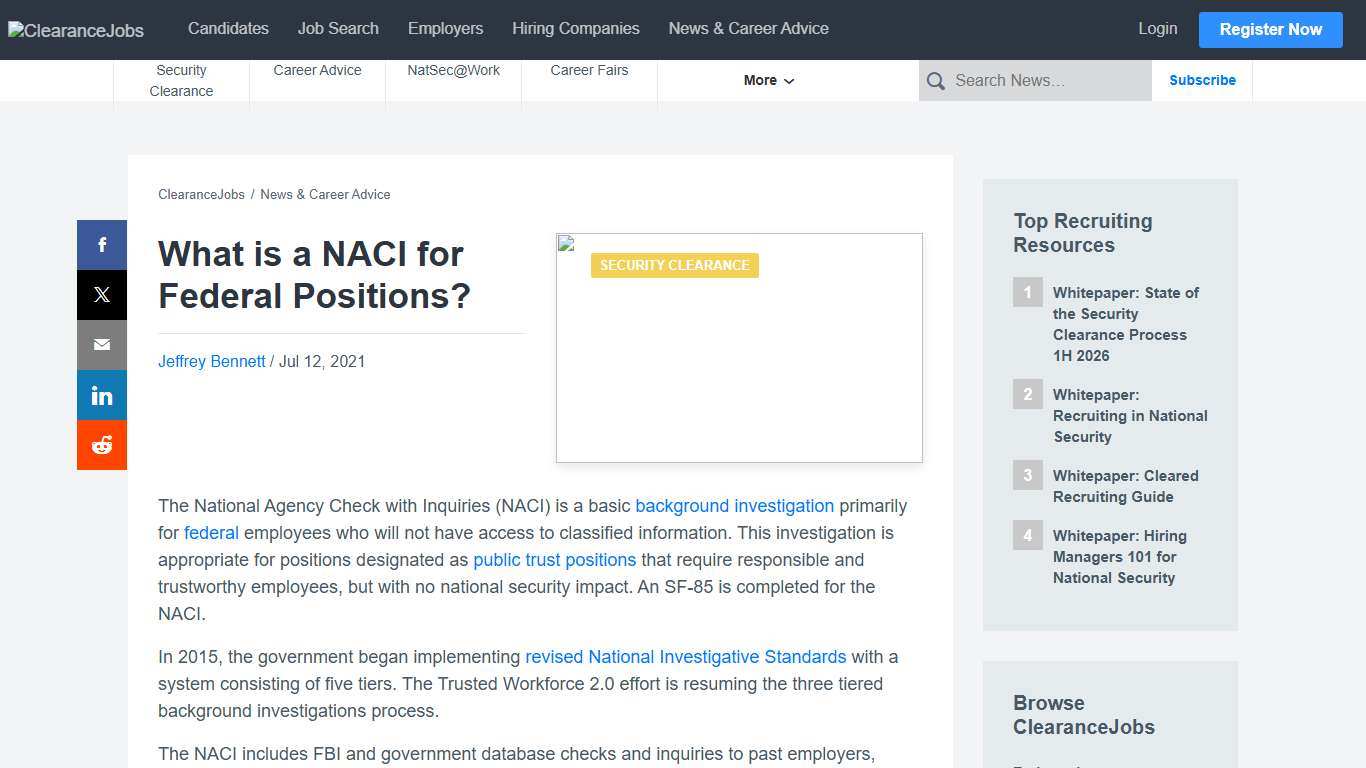 What is a NACI for Federal Positions? - ClearanceJobs