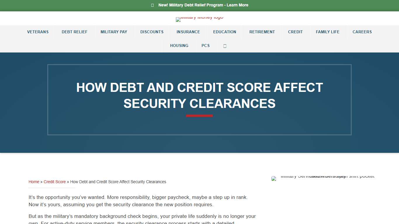 Military Security Clearances & Credit - What You Need to Know